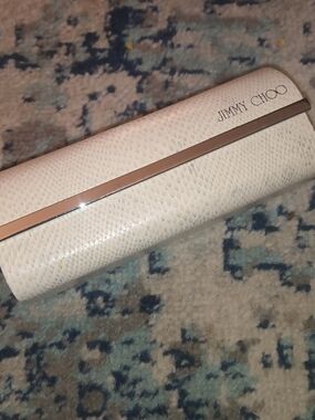 Jimmy Choo Cream Textured Sunglasses Case